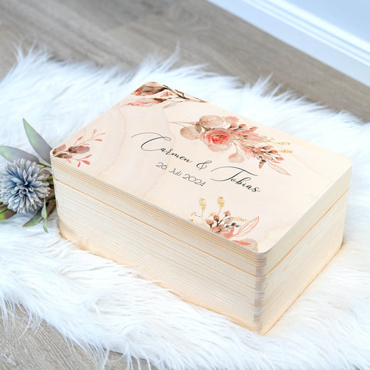 Personalisierte Geschenkbox Hochzeit - Motiv Floral6 - Geschenkfreude