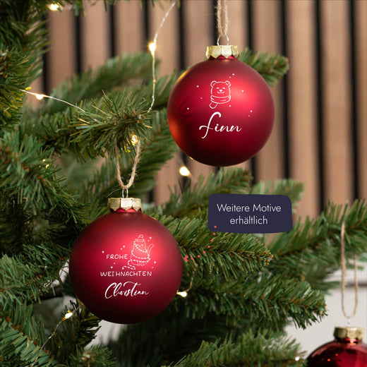 Personalisierte Weihnachtskugel - Motiv Bär - Geschenkfreude
