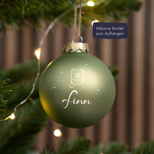 Personalisierte Weihnachtskugel - Motiv Bär - Geschenkfreude