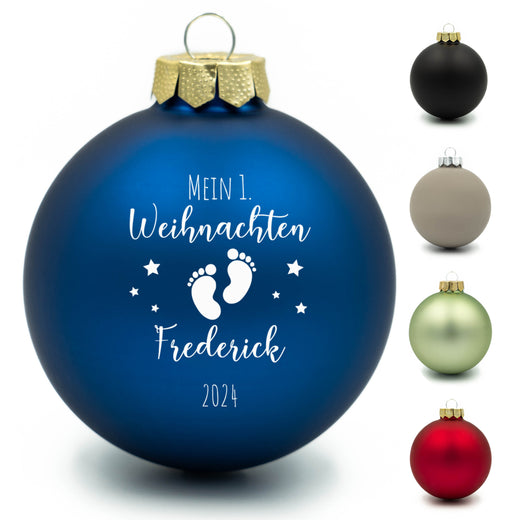 Personalisierte Weihnachtskugel - Motiv Erstes Weihnachten Füsse - Geschenkfreude