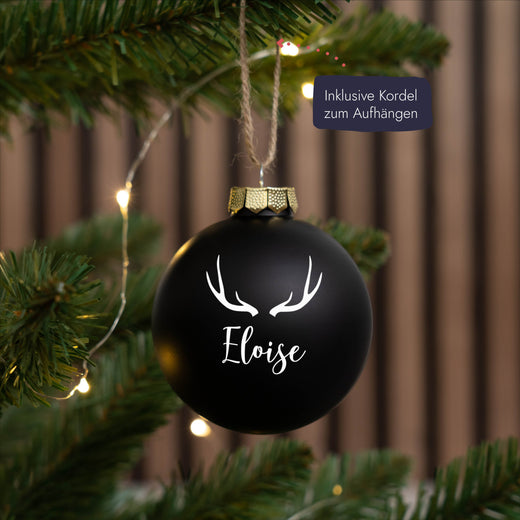 Personalisierte Weihnachtskugel - Motiv Hirsch - Geschenkfreude