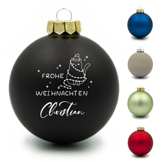 Personalisierte Weihnachtskugel - Motiv Katze - Geschenkfreude