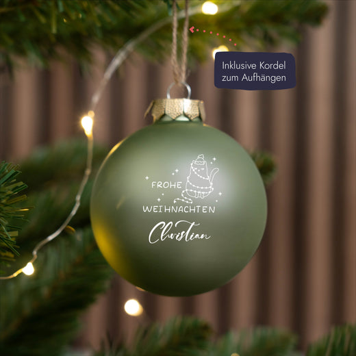 Personalisierte Weihnachtskugel - Motiv Katze - Geschenkfreude