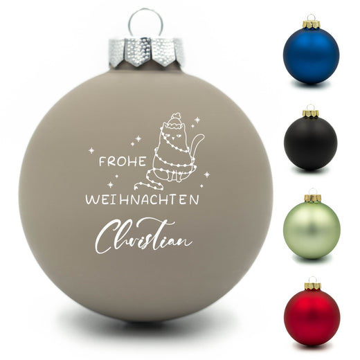 Personalisierte Weihnachtskugel - Motiv Katze - Geschenkfreude