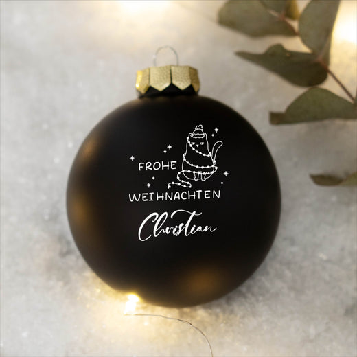 Personalisierte Weihnachtskugel - Motiv Katze - Geschenkfreude