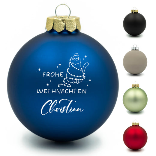 Personalisierte Weihnachtskugel - Motiv Katze - Geschenkfreude