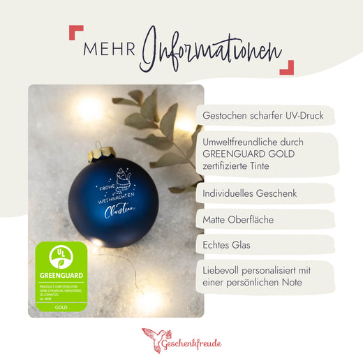 Personalisierte Weihnachtskugel - Motiv Katze - Geschenkfreude