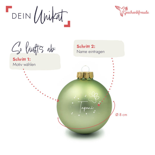 Personalisierte Weihnachtskugel - Motiv Pfote - Geschenkfreude