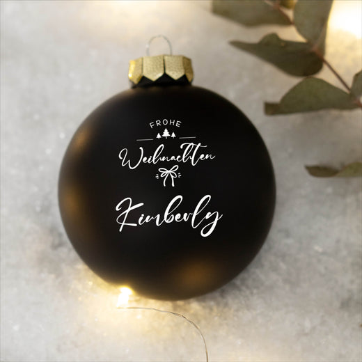 Personalisierte Weihnachtskugel - Motiv Schleife - Geschenkfreude
