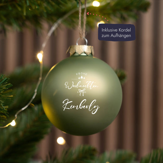 Personalisierte Weihnachtskugel - Motiv Schleife - Geschenkfreude