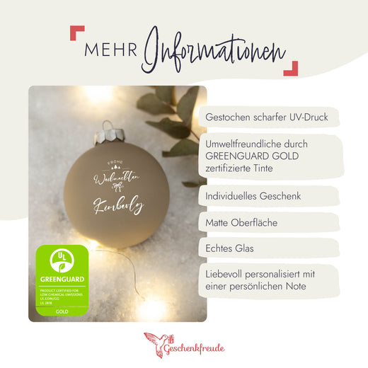 Personalisierte Weihnachtskugel - Motiv Schleife - Geschenkfreude