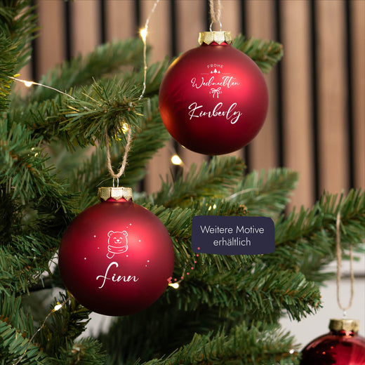 Personalisierte Weihnachtskugel - Motiv Schleife - Geschenkfreude