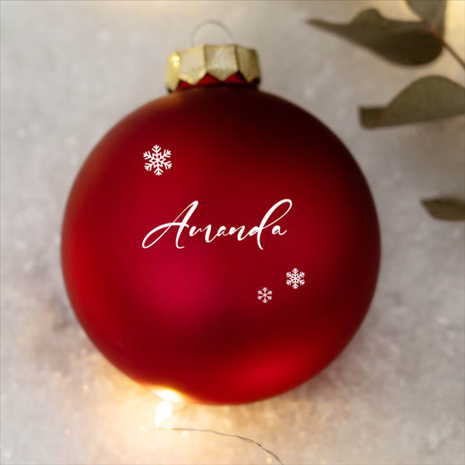 Personalisierte Weihnachtskugel - Motiv Schnee - Geschenkfreude