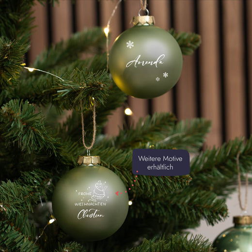 Personalisierte Weihnachtskugel - Motiv Schnee - Geschenkfreude