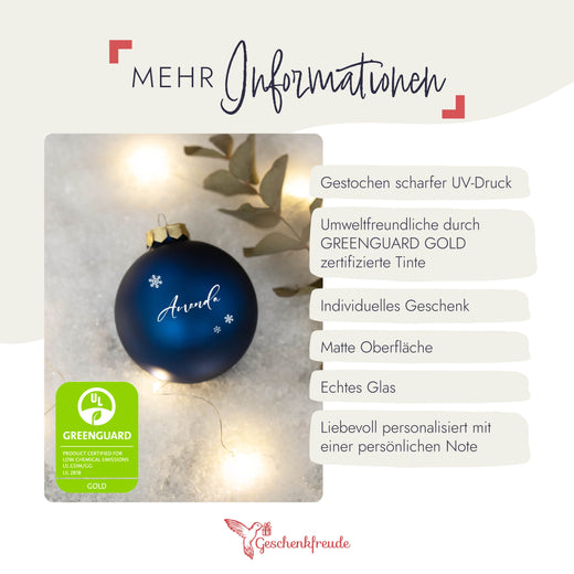 Personalisierte Weihnachtskugel - Motiv Schnee - Geschenkfreude