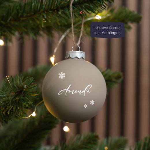 Personalisierte Weihnachtskugel - Motiv Schnee - Geschenkfreude