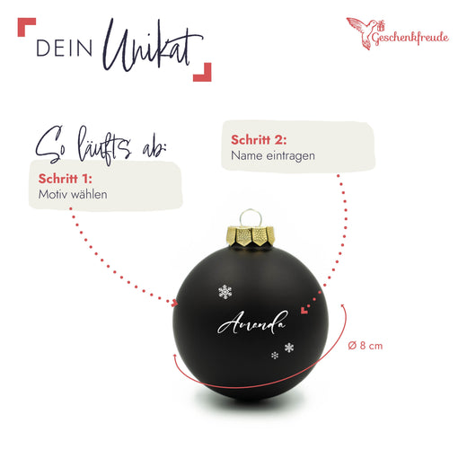 Personalisierte Weihnachtskugel - Motiv Schnee - Geschenkfreude
