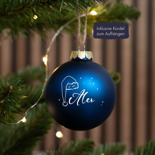 Personalisierte Weihnachtskugel - Motiv Weihnachtsmütze - Geschenkfreude
