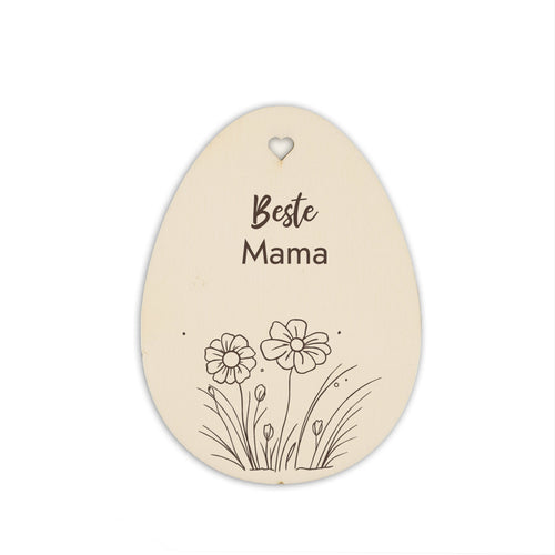 Personalisiertes Osterei zum Aufhängen - Motiv Blumen - Geschenkfreude