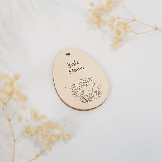 Personalisiertes Osterei zum Aufhängen - Motiv Blumen - Geschenkfreude