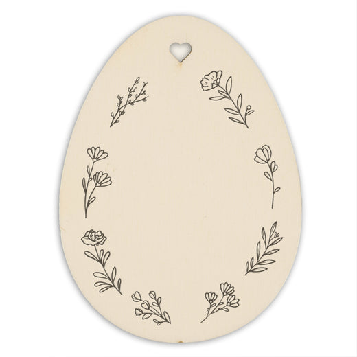 Personalisiertes Osterei zum Aufhängen - Motiv Blumenkranz - Geschenkfreude