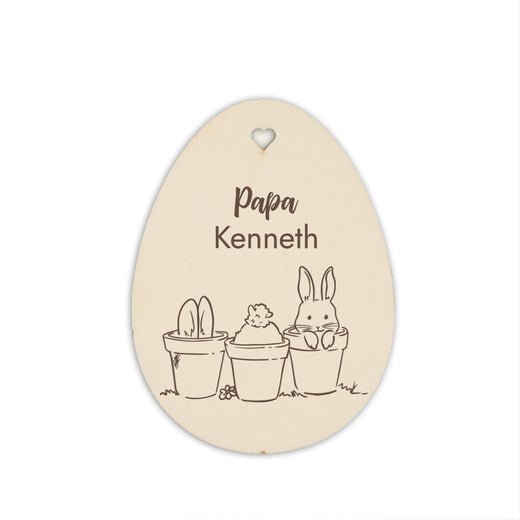 Personalisiertes Osterei zum Aufhängen - Motiv Blumentopf - Geschenkfreude