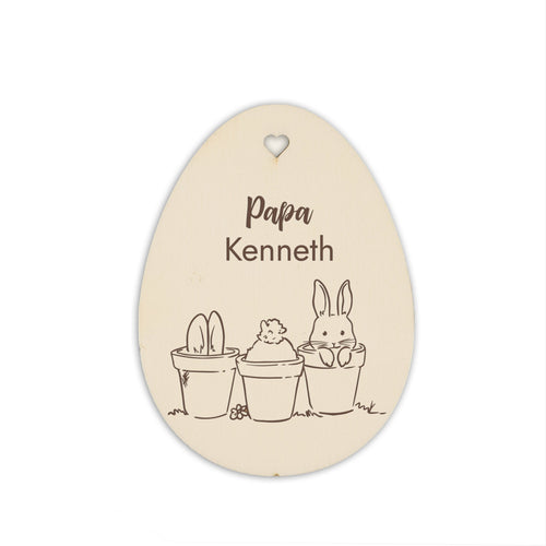Personalisiertes Osterei zum Aufhängen - Motiv Blumentopf - Geschenkfreude