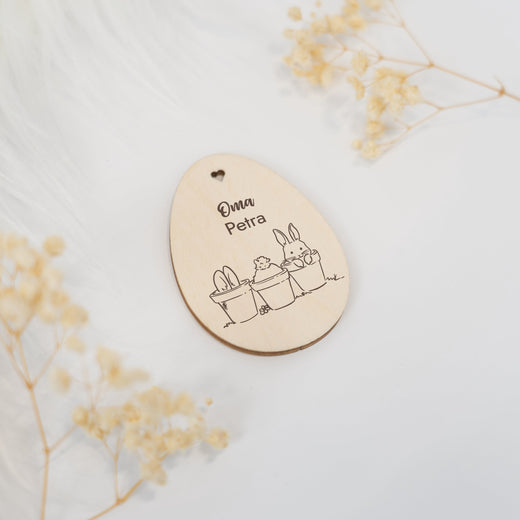Personalisiertes Osterei zum Aufhängen - Motiv Blumentopf - Geschenkfreude