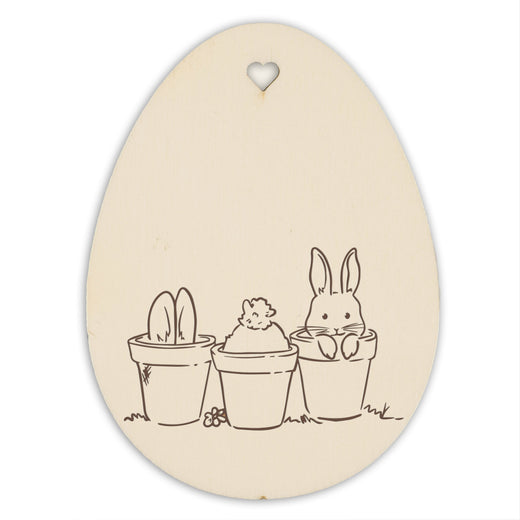 Personalisiertes Osterei zum Aufhängen - Motiv Blumentopf - Geschenkfreude