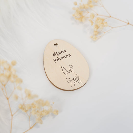 Personalisiertes Osterei zum Aufhängen - Motiv Hase - Geschenkfreude