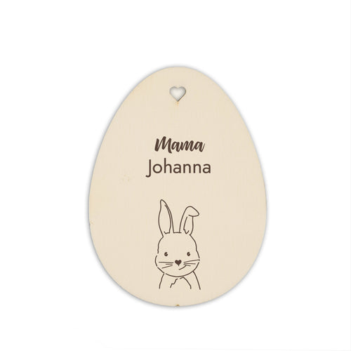 Personalisiertes Osterei zum Aufhängen - Motiv Hase - Geschenkfreude
