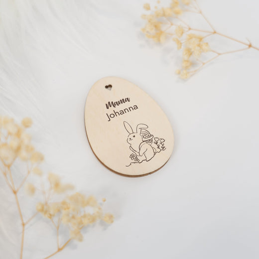 Personalisiertes Osterei zum Aufhängen - Motiv Osterhase - Geschenkfreude