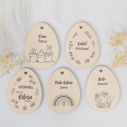 Personalisiertes Osterei zum Aufhängen - Motiv Regenbogen - Geschenkfreude