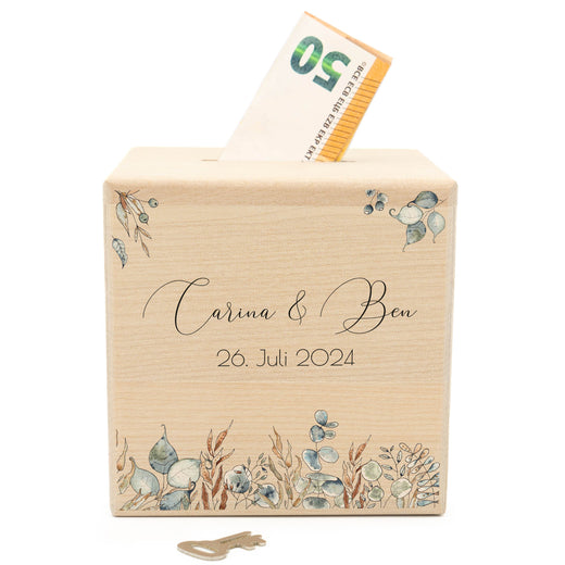 Spardose Hochzeit personalisiert - Floral4 - Geschenkfreude