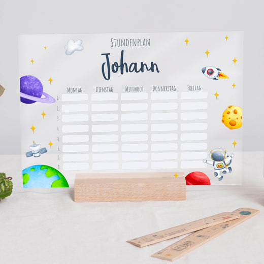 Stundenplan abwischbar personalisiert - Astronaut - Geschenkfreude