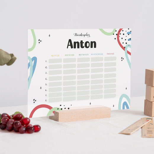 Stundenplan abwischbar personalisiert - Bunt - Geschenkfreude