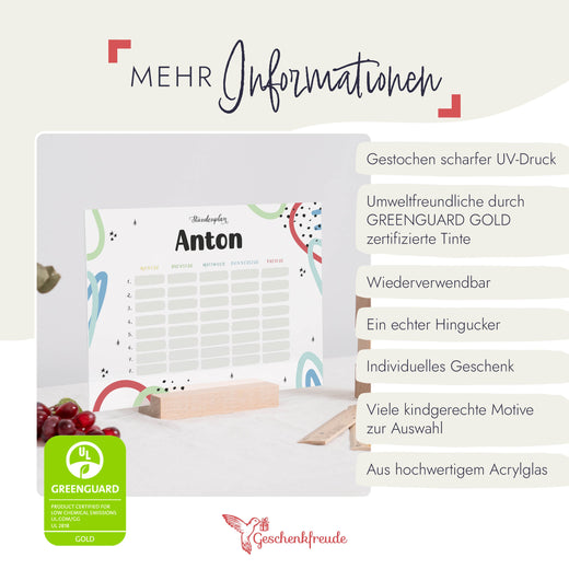 Stundenplan abwischbar personalisiert - Bunt - Geschenkfreude