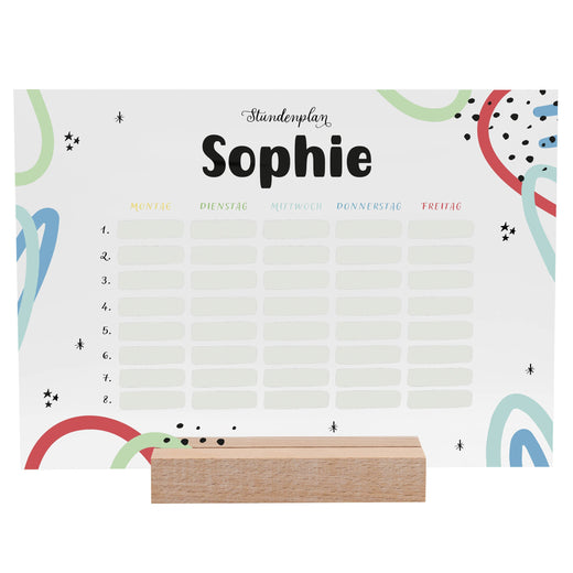 Stundenplan abwischbar personalisiert - Bunt - Geschenkfreude