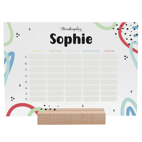 Stundenplan abwischbar personalisiert - Bunt  - Geschenkfreude