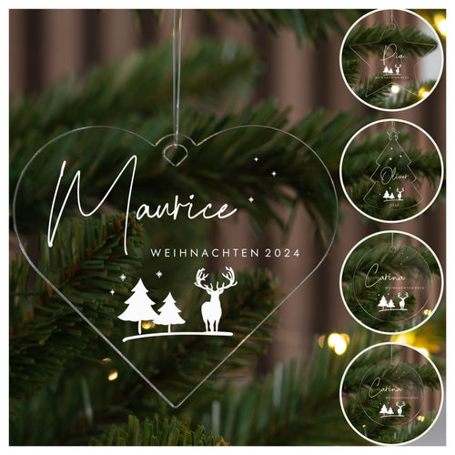 Weihnachtsbaumanhänger Personalisiert - Hirsch - Geschenkfreude