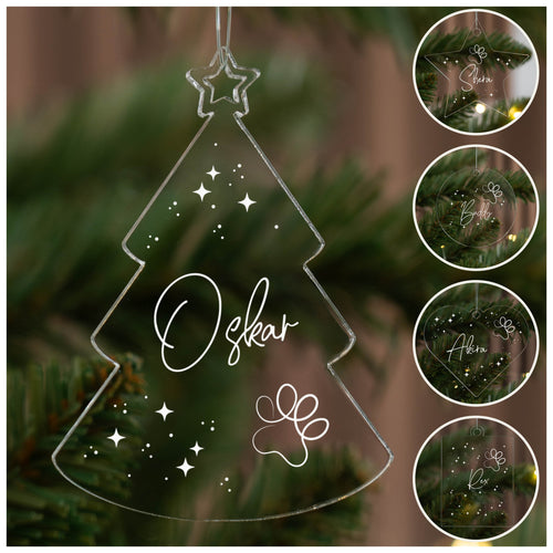 Weihnachtsbaumanhänger Personalisiert - Pfote - Geschenkfreude