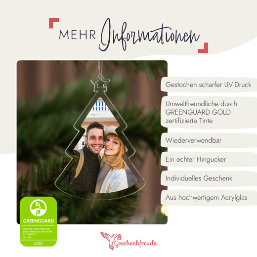Weihnachtsbaumanhänger Personalisiert - Wunschfoto - Geschenkfreude