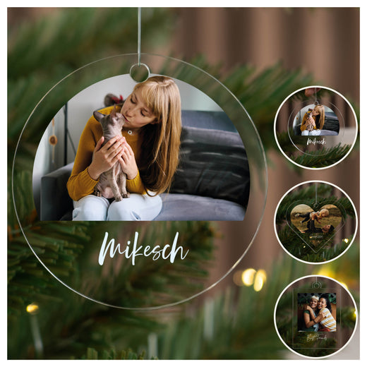 Weihnachtsbaumanhänger Personalisiert - Wunschfoto und Name - Geschenkfreude