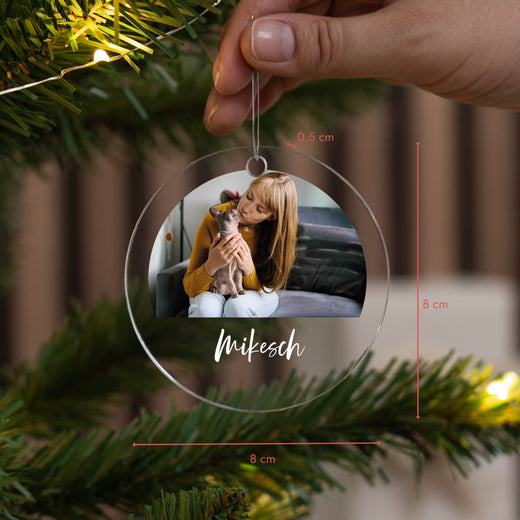 Weihnachtsbaumanhänger Personalisiert - Wunschfoto und Name - Geschenkfreude