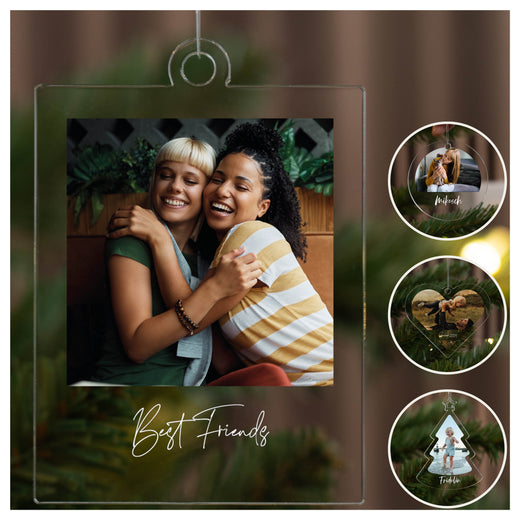 Weihnachtsbaumanhänger Personalisiert - Wunschfoto und Name - Geschenkfreude
