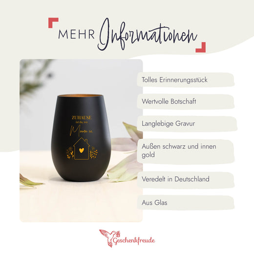 Windlicht Beste Mama - Motiv Zuhause zum Muttertag - Geschenkfreude
