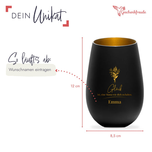 Windlicht Beste Mama - Personalisiert mit Namen - Geschenkfreude