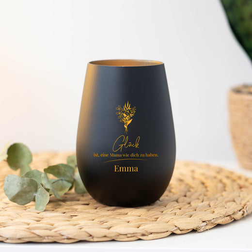 Windlicht Beste Mama - Personalisiert mit Namen - Geschenkfreude