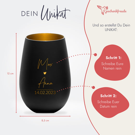 Windlicht personalisiert - Geschenke für Paare - Geschenkfreude