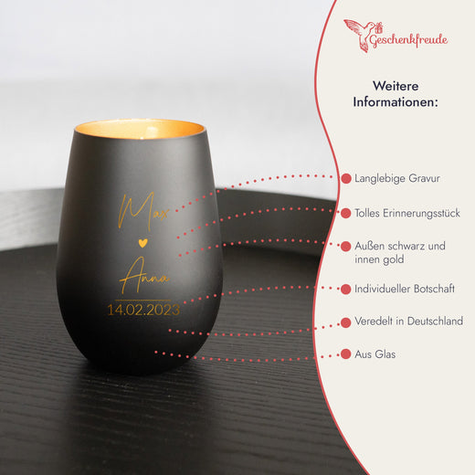 Windlicht personalisiert - Geschenke für Paare - Geschenkfreude